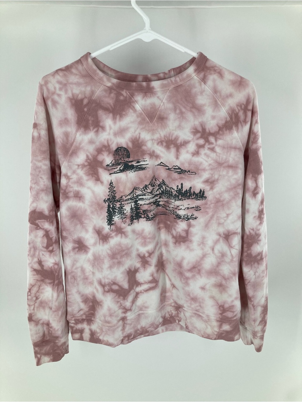 Sonoma Pink & White Tie-Dye Sweatshirt